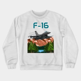 F16 Fighting Falcon Supersonic Jet Military Armed Forces Novelty Gift Crewneck Sweatshirt